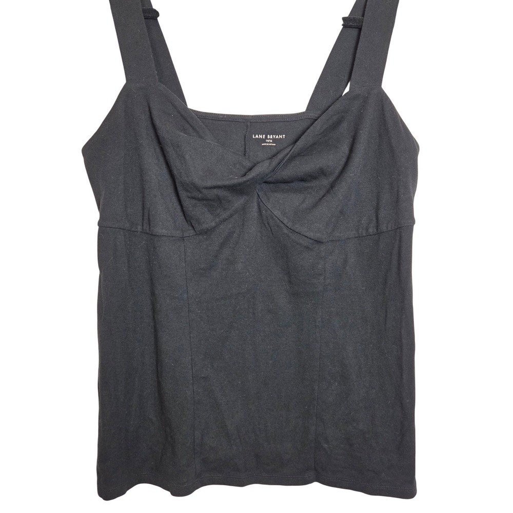 Lane Bryant‎ Twist Front black tank top womens plus size 14/16